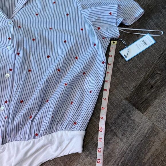 Draper James RSVP‎ Patriotic Linen Blend Bodysuit-Size XXL - Picture 6 of 9